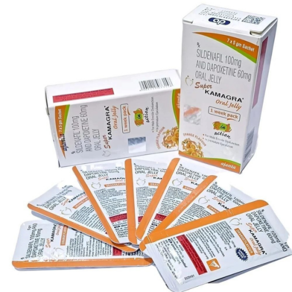 SILDENAFIL SUPER KAMAGRA ORAL JELLY (7 SACHETS PER BOX) 100 MG